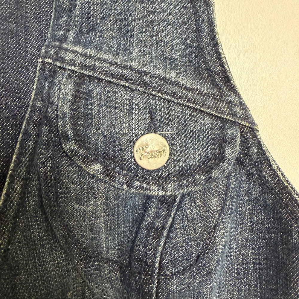 Vintage Y2K Furst Premium Denim Vest Button Front Size 4 Utility Cargo Style - Picture 10 of 11